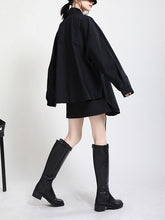 Women Loose Asymmetrical Drawstring Shirt